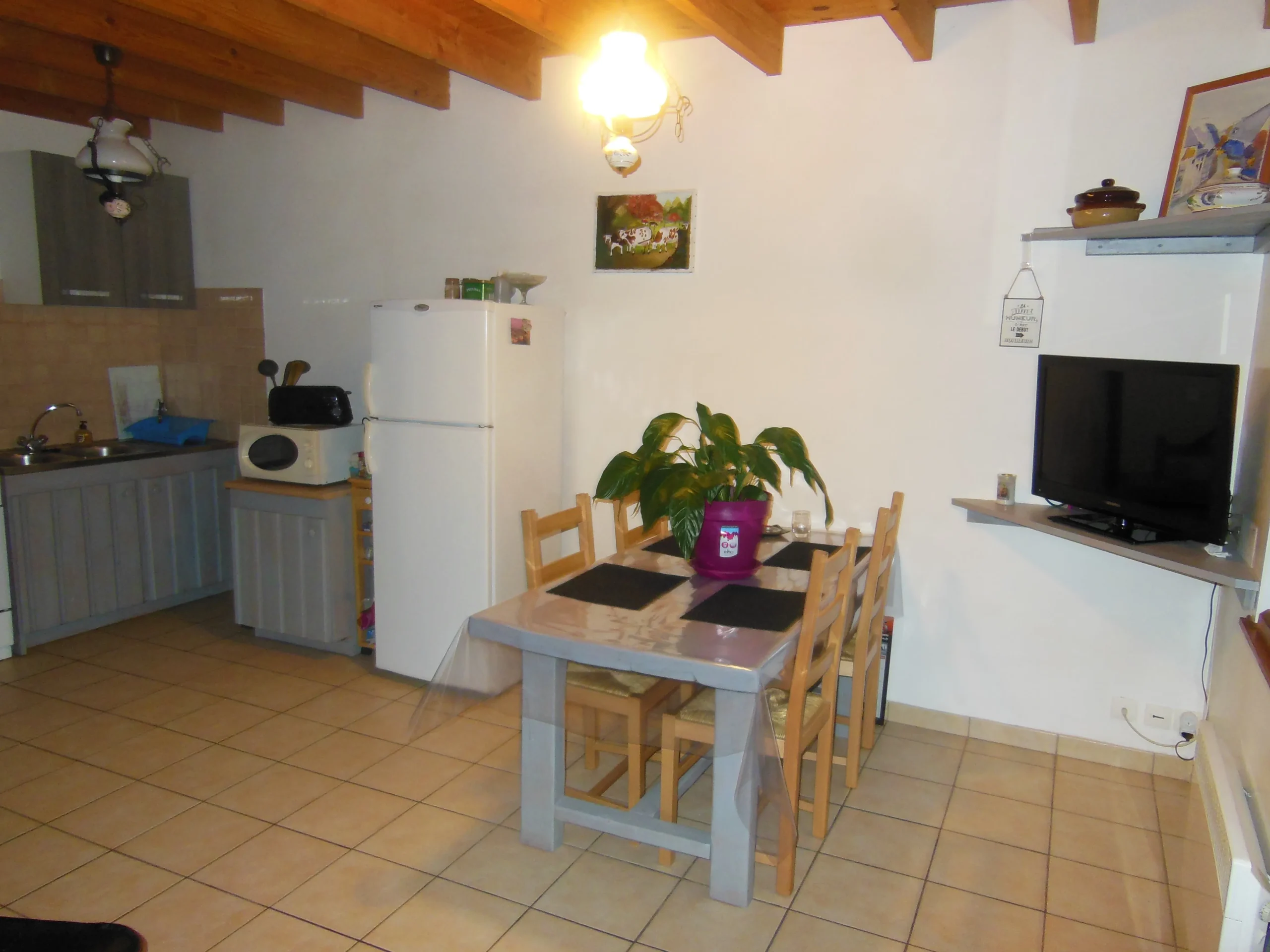 Cuisine séjour petit gîte La Forge Vimbert